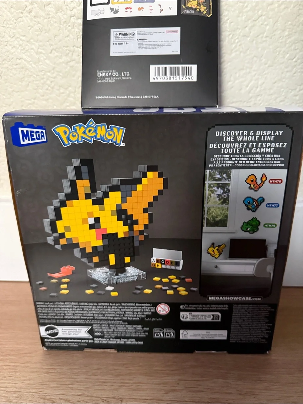 Pokemon Yellow & Black Pikachu Pixel Art Build Kit with Paper Theater